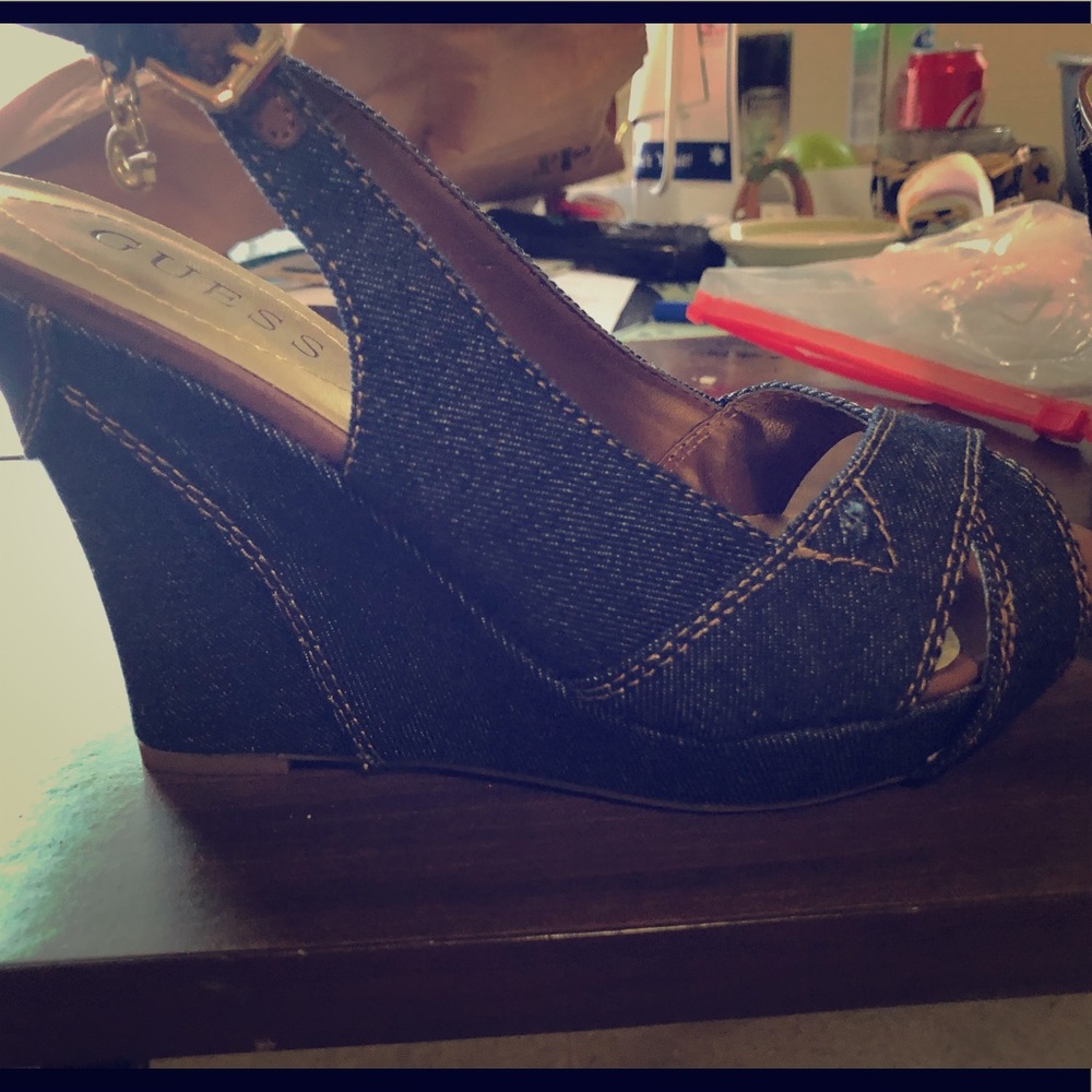 Guess Blue jean wedges size 8!